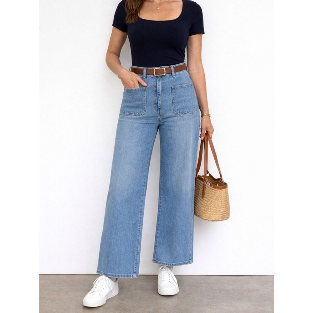 J. Crew Light Blue High-Rise Wide-Leg Jeans